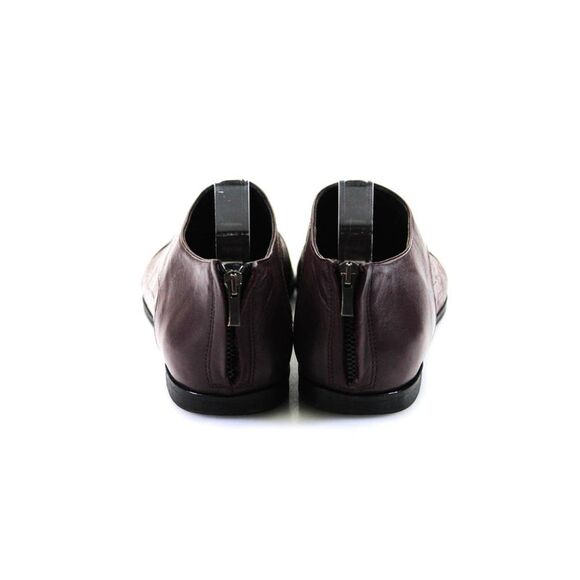 Keyman Design Womens Leather Cap Toe Back Zip Slip-On Loafers Brown Size EUR38 - Picture 3 of 5